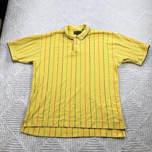 Alexander Julian Colours Polo Shirt Men's XL Yellow Striped Vintage 90s Urban